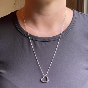 Vintage silver heart necklace 925 Italy stamp SU